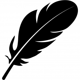 feather logo flat silhouette icon