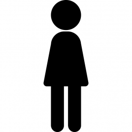 female icon sign flat symmetric geometry silhouette design