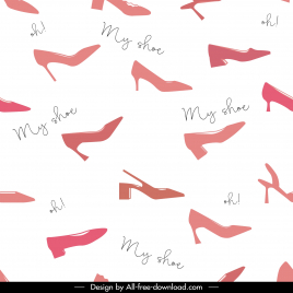 female shoes pattern template flat silhouette