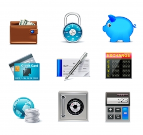 finance business icons set