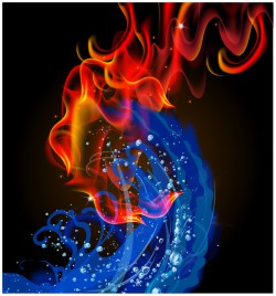Fire and water swirl