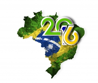 flag and map of olympic brazil 2016