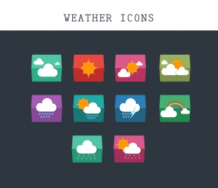 flat color weather icons