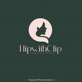 flip with clip logo template flat silhouette