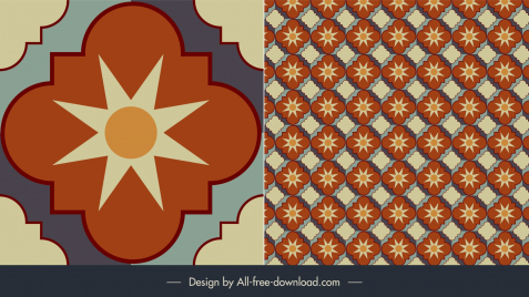 floor tiles pattern template elegant classic symmetrical solar cloud decor