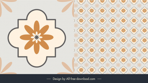 floor tiles pattern template flat classical simple floral shapes symmetry