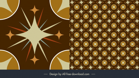 floor  tiles pattern template vintage dynamic stars circles shapes