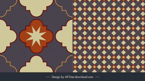 floor tiles pattern template vintage seamless geometric shapes