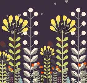 floral background colored flat decoration