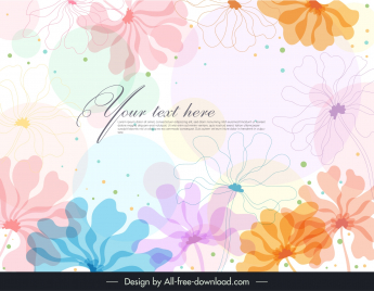 floral background template colorful classic design