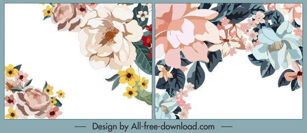 floral background templates bright colorful classic decor