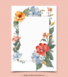 floral border card design element elegant classic
