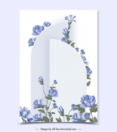 floral card design element elegant 3d