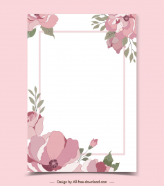 floral frame card  template elegant classic