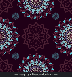 floral mandala pattern template dark vintage repeating design