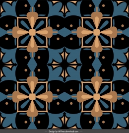 floral pattern template dark flat symmetrical decor