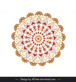 flower mandalas logotype vintage symmetrical illusion decor
