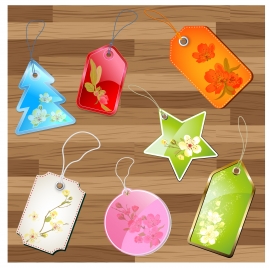 flower product tags set