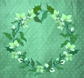 flower wreath background classical green decor