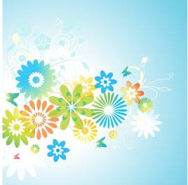 Flowers and Leaves background