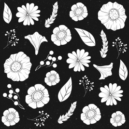 flowers background classical black white decor