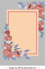 flowers card background template elegant classical decor