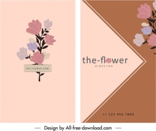 flowers card template elegant classical design