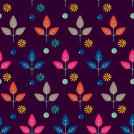 flowers leaf background colorful repeating design