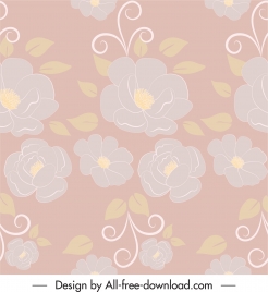 flowers pattern colored blurred flat design