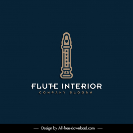 flute interior logotype classical flat design