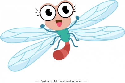 fly icon cute stylized cartoon character sketch
