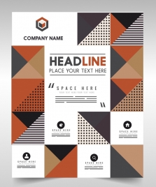 flyer template colorful flat geometric decoration
