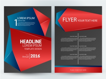 flyer template design with abstract 3d dark background