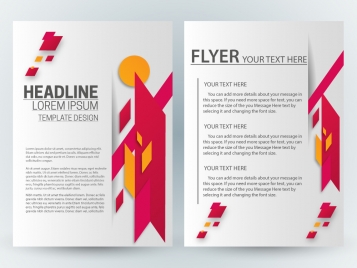 flyer template design with abstract bright illustration