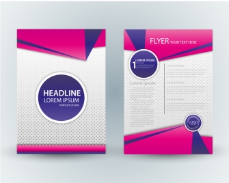 flyer template design with pink and spots background