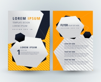 flyer template design with polygon shapes illustration