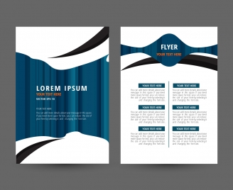 flyer template design with white and blue background