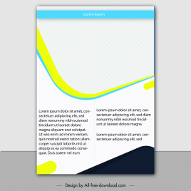 flyers business template elegant bright dynamic curves sketch