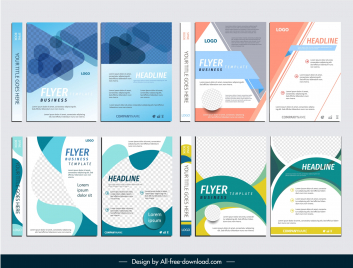 flyers template collection geometry elegance design