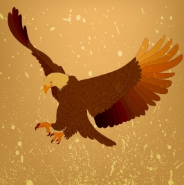 flying eagle background yellow grunge decoration