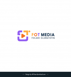 folake oluwatoyin media fot media logo template flat modern geometric play button sketch