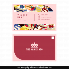 food business card templates elegant cream cakes decor
