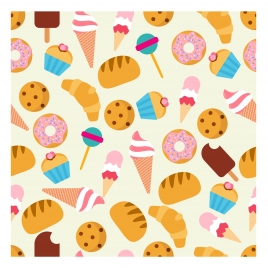 food pattern design with colors repeating design