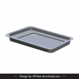 food tray icon modern 3d outline