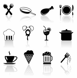 Foods icon set