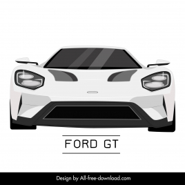 ford gt car model icon fron view sketch modern symmetric design