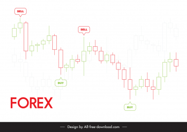 forex exchange candlestick charts market backdrop flat geometric chart sketch