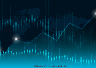 forex trading backdrop template fluctuating candlestick line chart design