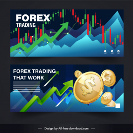forex trading banner dynamic charts coins decor