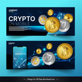 forex trading banner smartphone digital coins sketch dynamic design